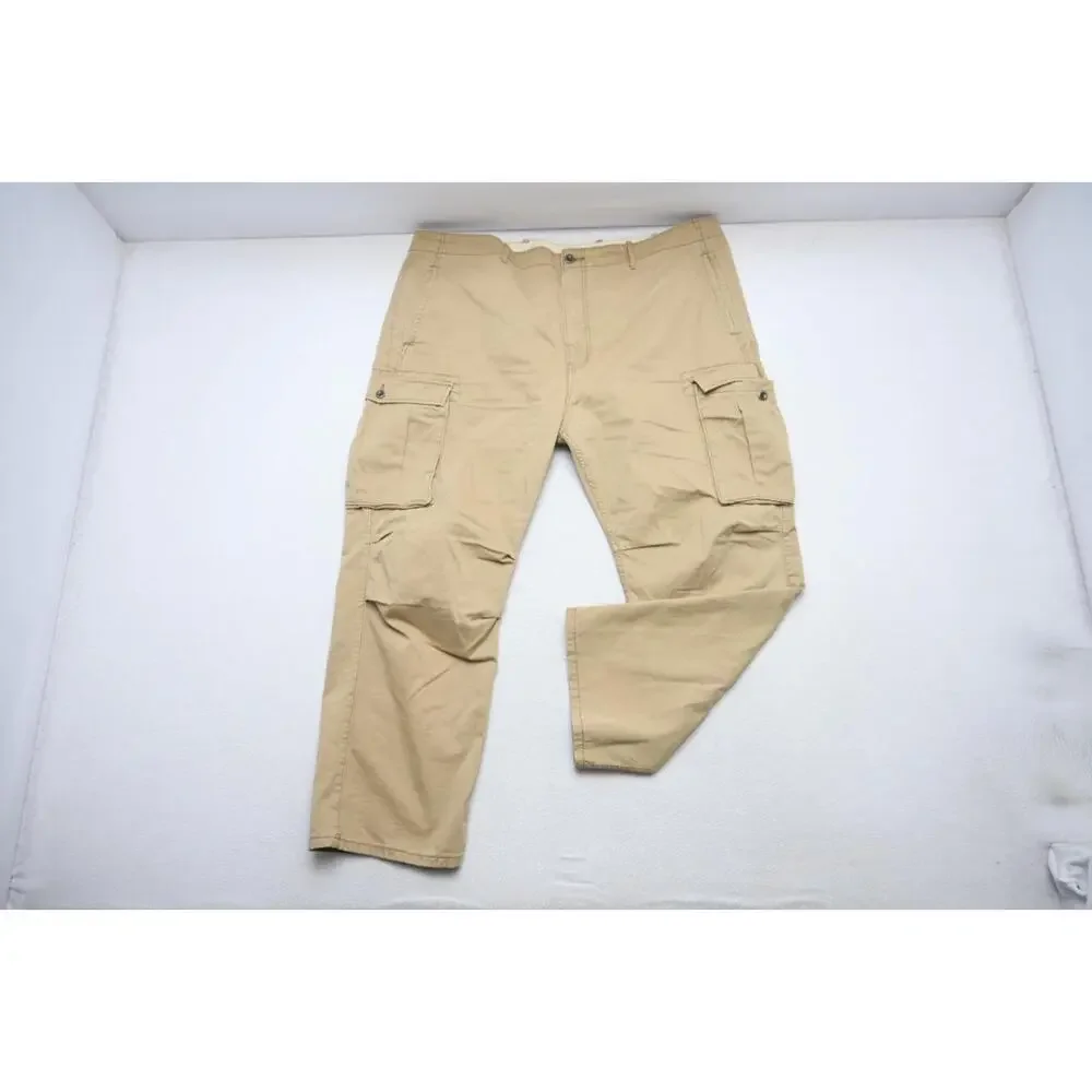 Levis Cargo Pants Beige Loose Baggy Straight‎ Flat Mens Size 44 x 30